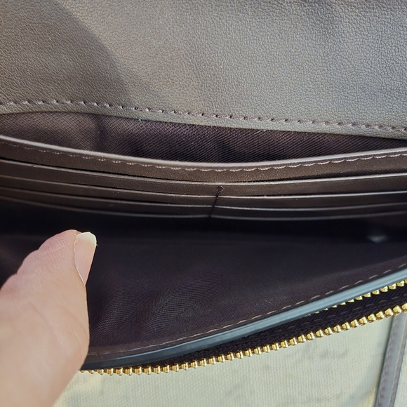 Coach Anna Foldover Crossbody Clutch in the Bright Poppy Red Leopard Print - Picture 12 of 16